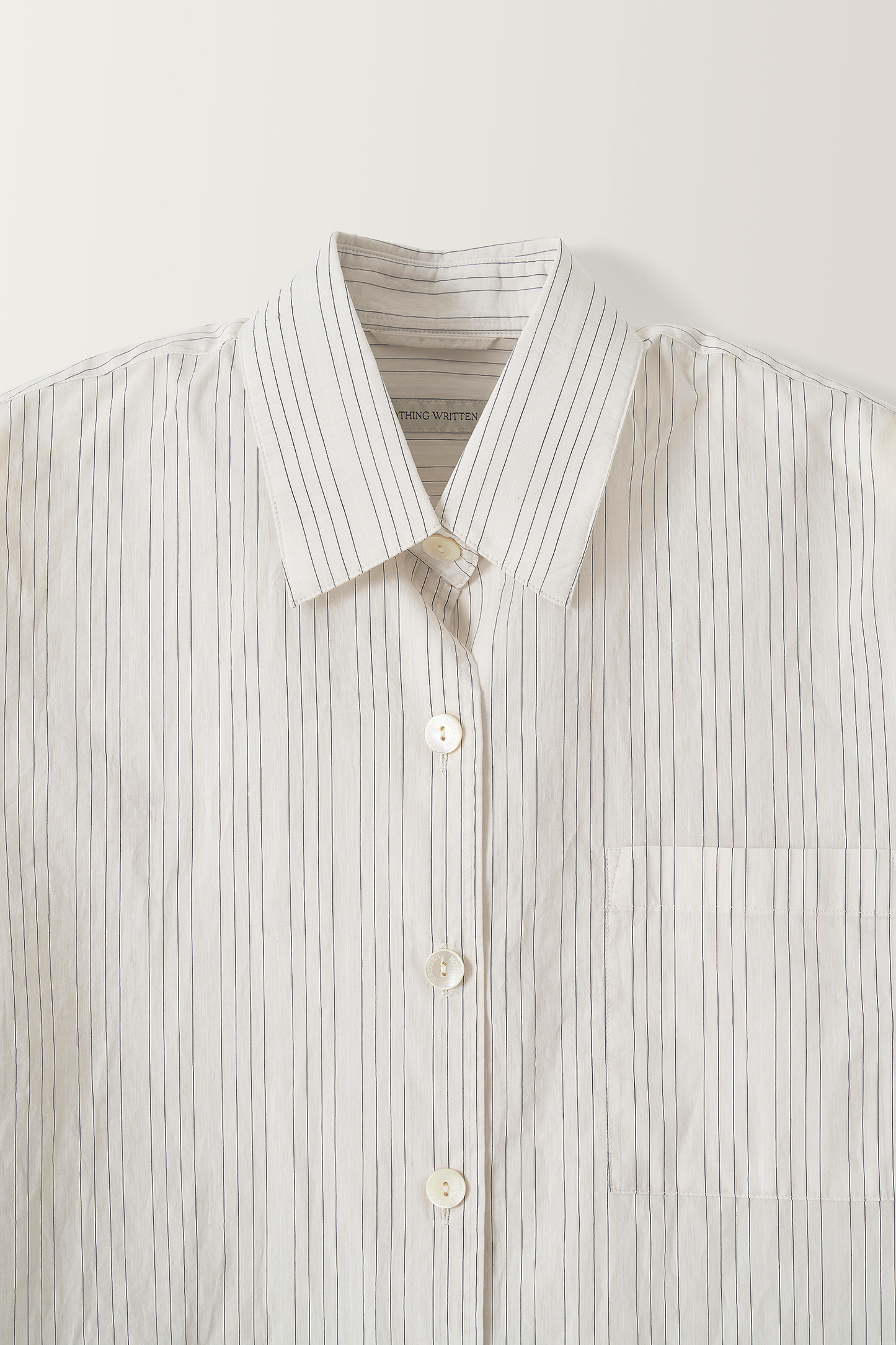 NOTHING WRITTEN TIMON STRIPED COTTON SHIRT - IVORY