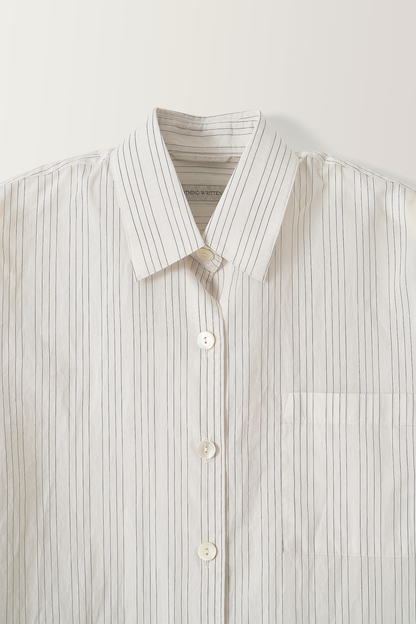 NOTHING WRITTEN TIMON STRIPED COTTON SHIRT - IVORY