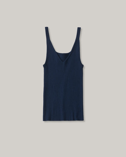 NOTHING WRITTEN HAZE V-NECK SLEEVELESS - NAVY