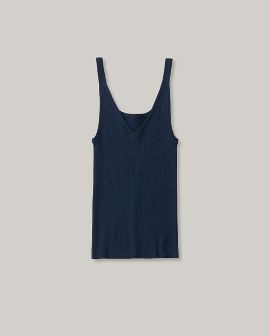NOTHING WRITTEN HAZE V-NECK SLEEVELESS - NAVY