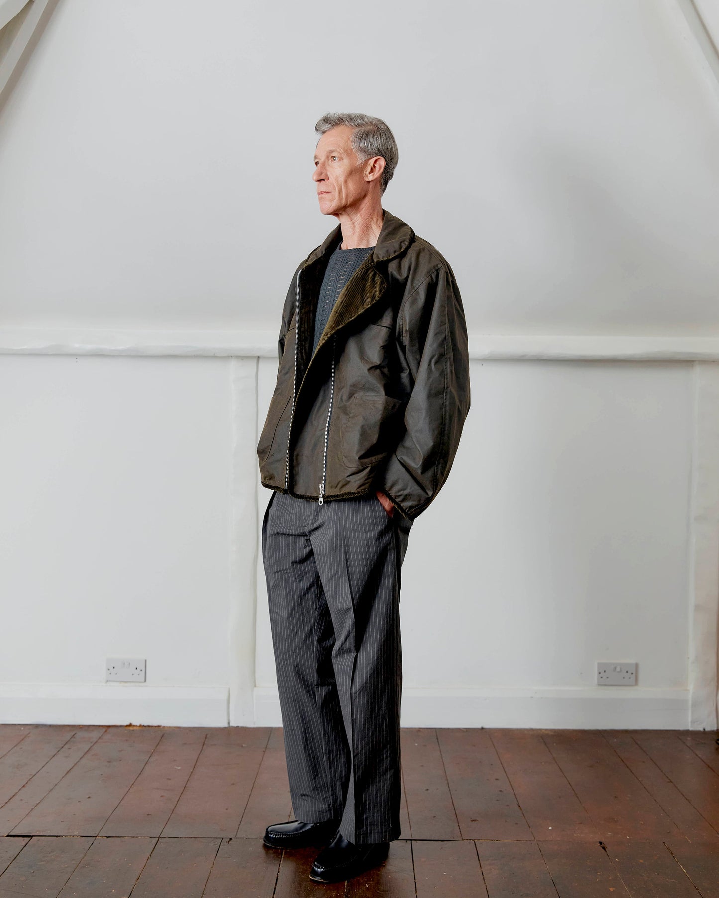 CAWLEY BRITISH OILSKIN FLYING JACKET - OLIVE