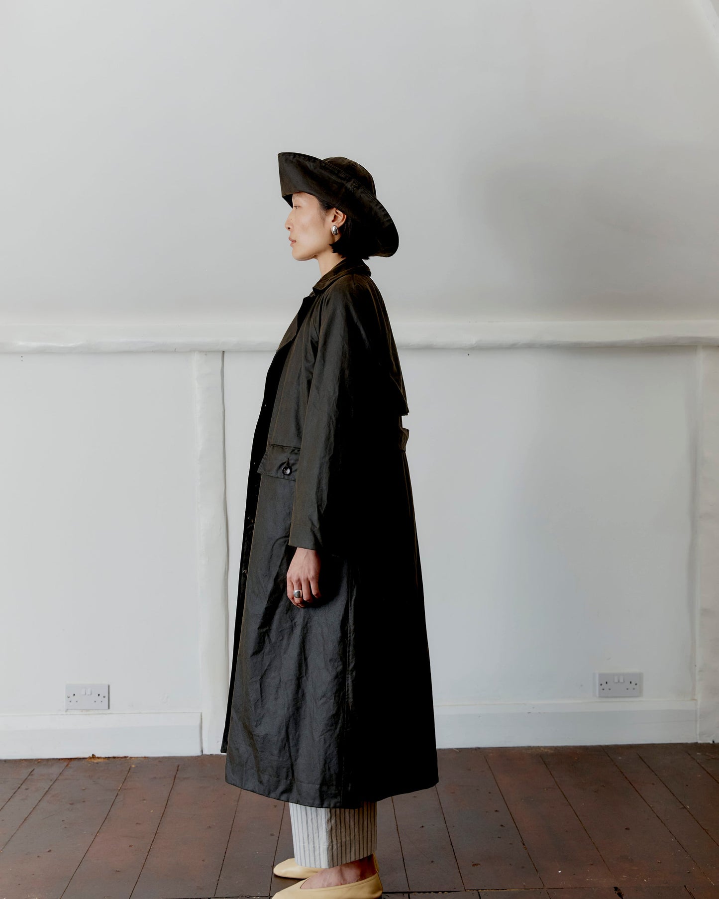 CAWLEY BRITISH OILSKIN KIT TRENCH - OLIVE