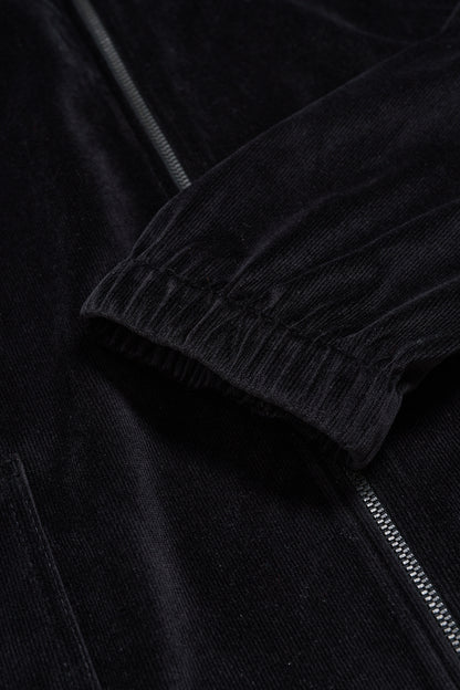 WORKS AND DAYS - CORDUROY TRAINING ZIP JACKET - BLACK