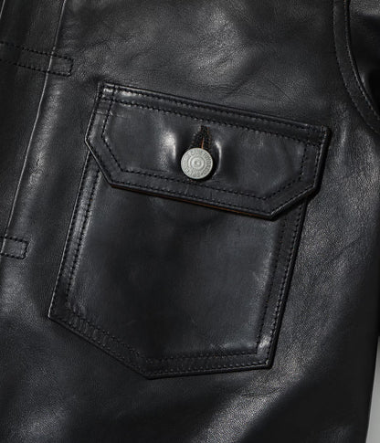 SUGAR CANE 1953 HORSEHIDE LEATHER JACKET - BLACK