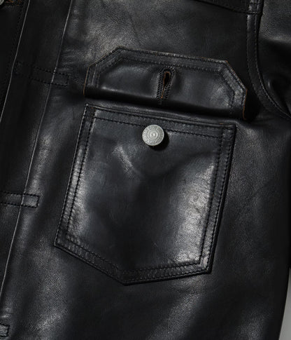 SUGAR CANE 1953 HORSEHIDE LEATHER JACKET - BLACK