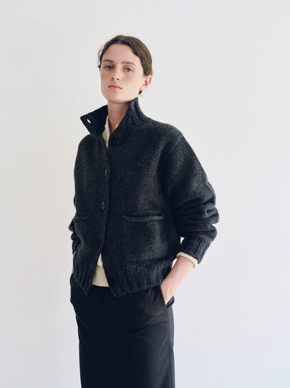 NOTHING WRITTEN MARRIE SOFT POCKET CARDIGAN - CHARCOAL
