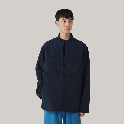 SNOW PEAK PE LIGHT POPLIN JACKET - NAVY