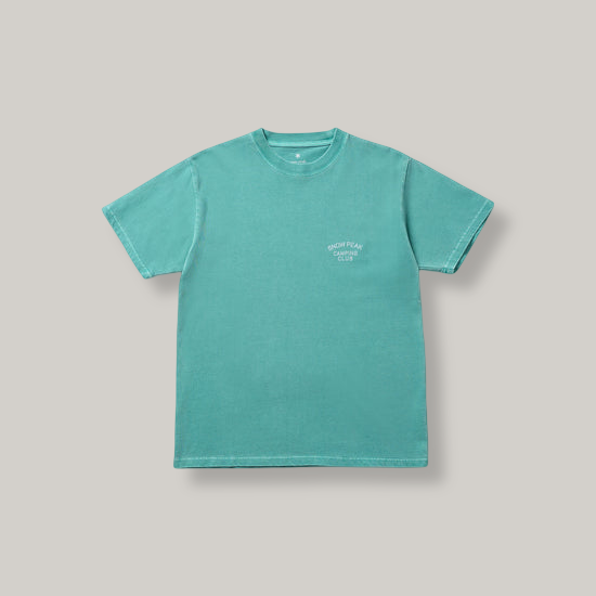 SNOW PEAK RECYCLED COTTON DYED T-SHIRT SPC - GREEN WASH