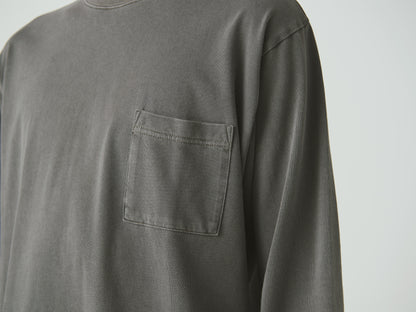 SNOW PEAK GARMENT DYED L/S T-SHIRT - CHARCOAL