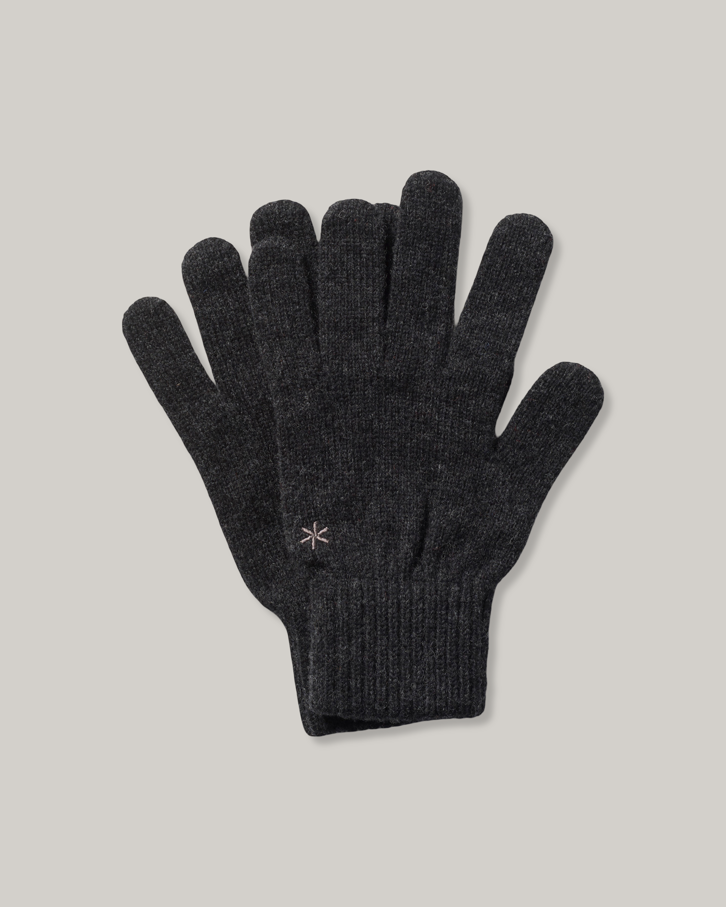 SNOW PEAK WASHABLE WOOL KNIT GLOVES - CHARCOAL