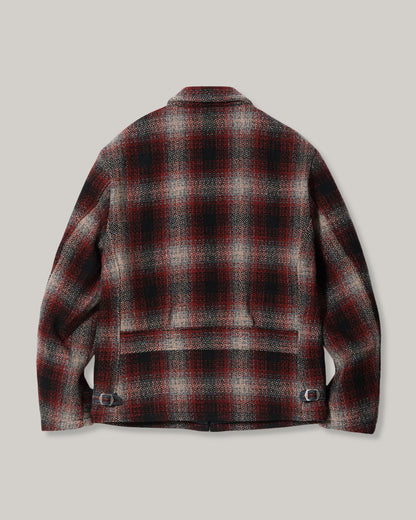 SUGAR CANE FICTION ROMANCE 24.75oz. WOOL PLAID SPORTS JACKET - RED