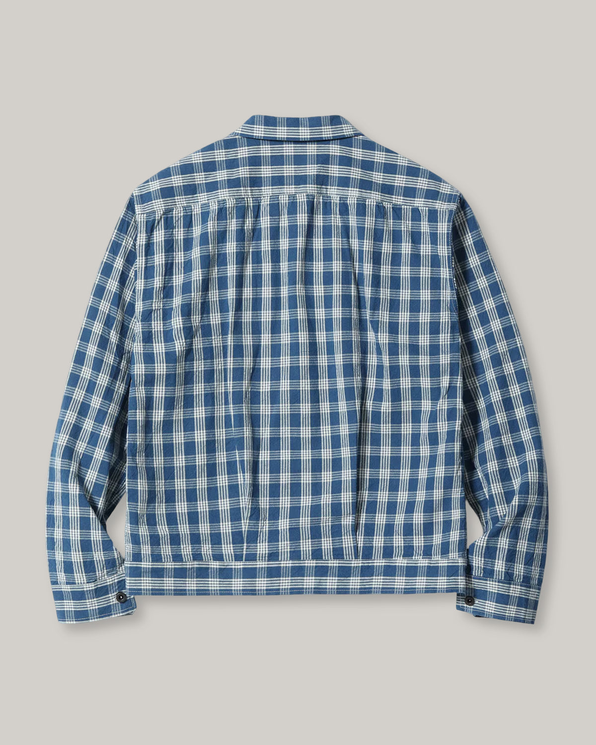 UNION SUPPLY PALAKA CHECK SHIRT BLOUSE - BLUE CHECK