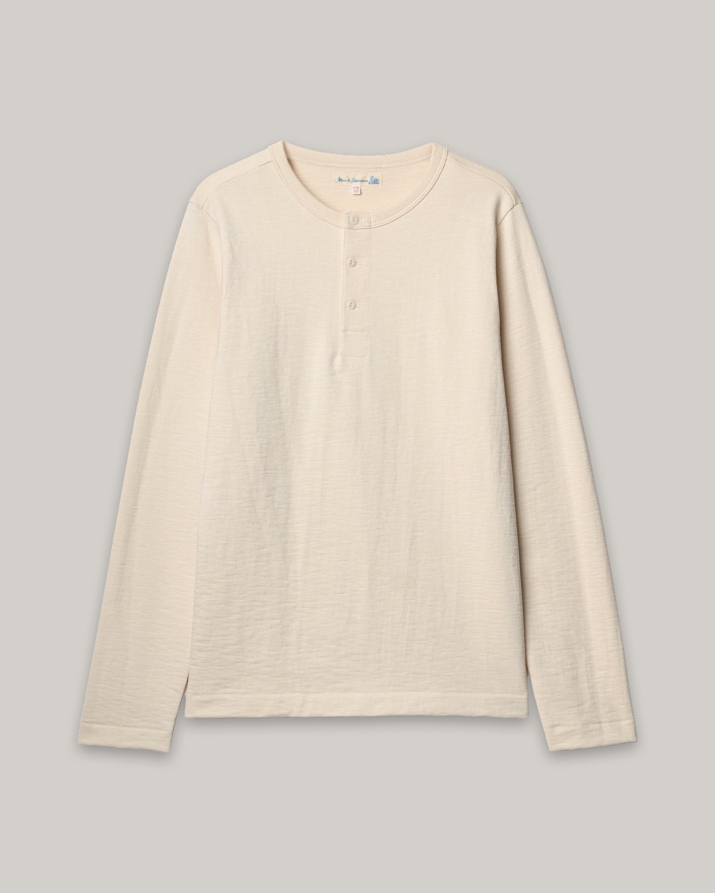 MERZ B. SCHWANEN 2S08 RELAXED FIT HEAVYWEIGHT HENLEY - NATURE