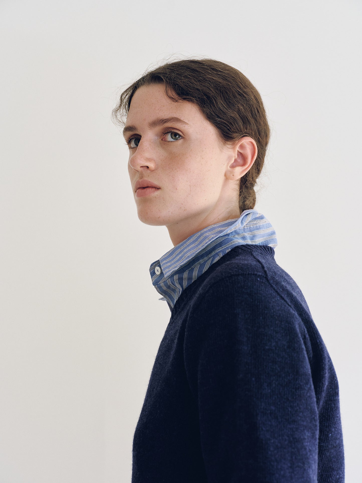 NOTHING WRITTEN METIS COTTON SHIRT - BLUE STRIPE