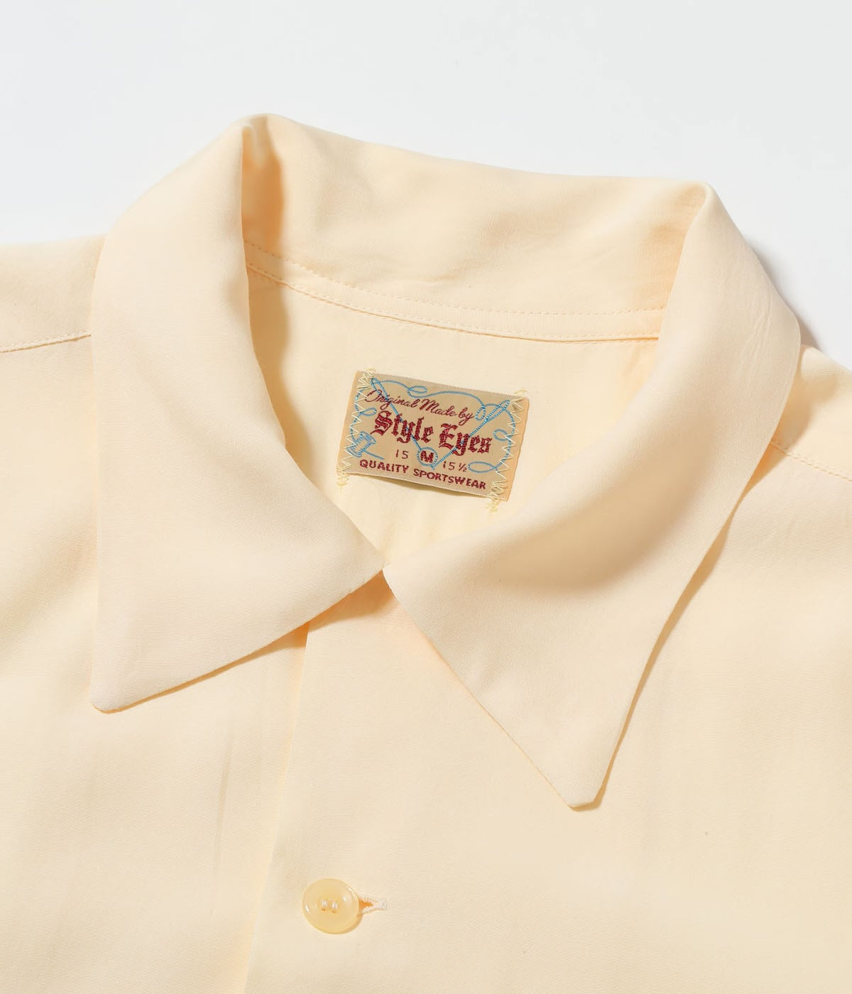 STYLE EYES - PLAIN RAYON BOWLING SHIRT - OFF WHITE