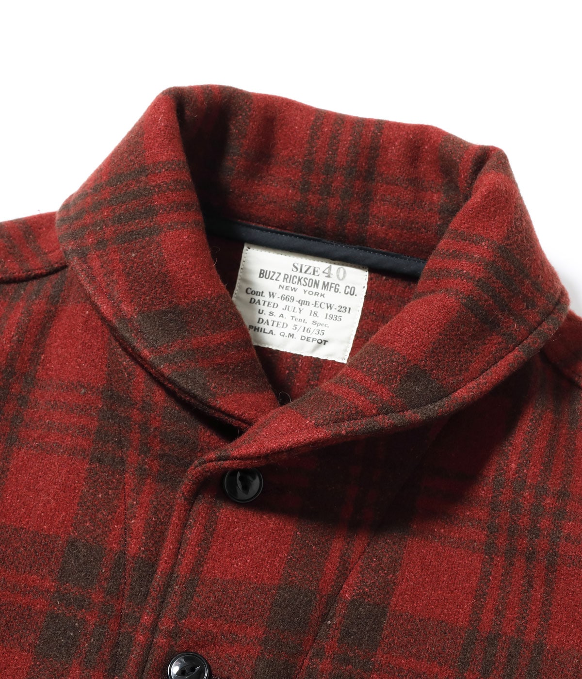 BUZZ RICKSON WOOL CIVILIAN CONSERVATION CORPS JACKET - RED PLAID
