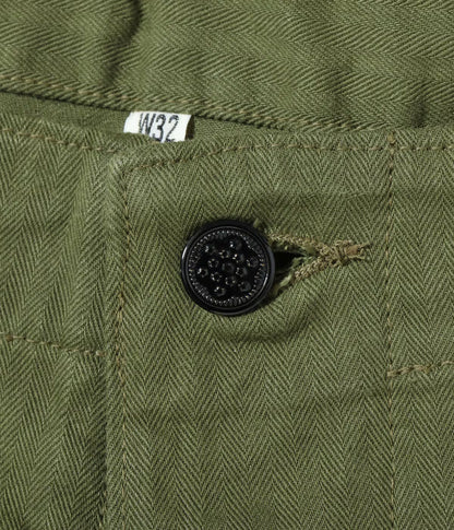 BUZZ RICKSON HERRINGBONE TWILL SPECIAL TROUSERS - OLIVE