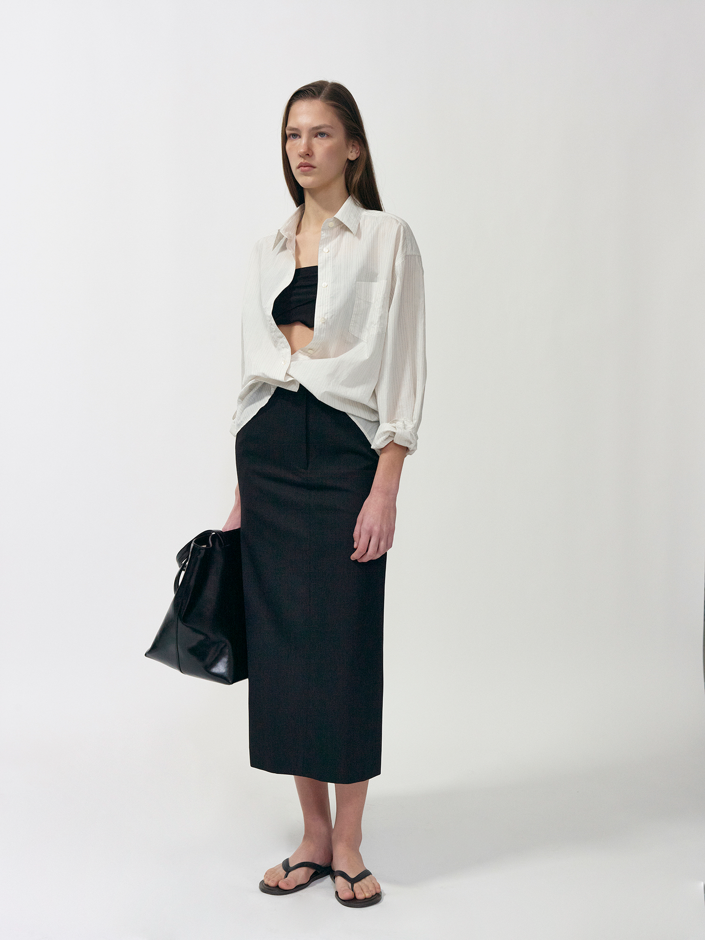 NOTHING WRITTEN TIMON STRIPED COTTON SHIRT - IVORY