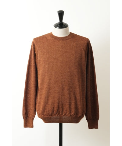 BATONER RAMIE WOOL CREW NECK - BRICK