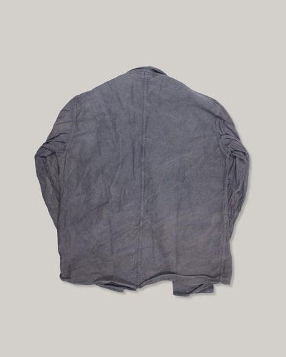 TENDER PLEAT POCKET POCKET SHIRT - COTTON DROP CLOTH - GREY LOGWOOD