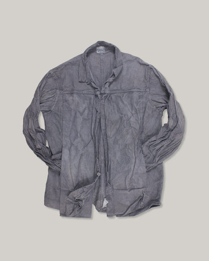 TENDER PLEAT POCKET POCKET SHIRT - COTTON DROP CLOTH - GREY LOGWOOD