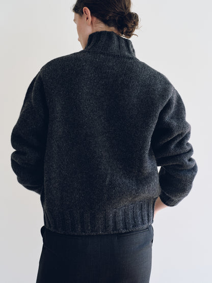 NOTHING WRITTEN MARRIE SOFT POCKET CARDIGAN - CHARCOAL