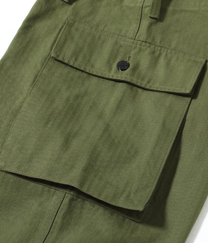 BUZZ RICKSON HERRINGBONE TWILL SPECIAL TROUSERS - OLIVE