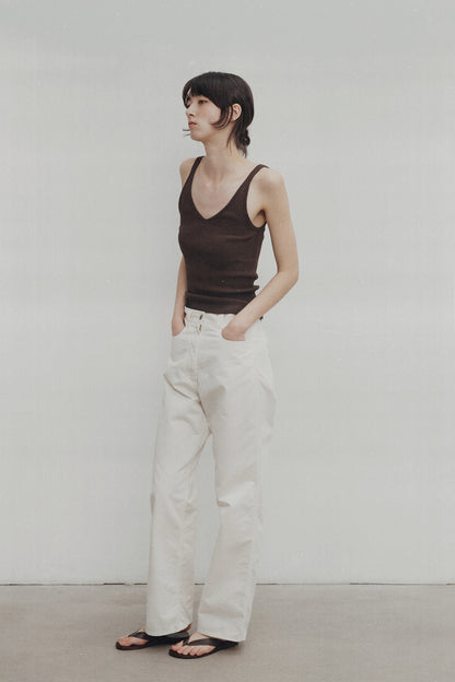 NOTHING WRITTEN HAZE V-NECK SLEEVELESS - BROWN