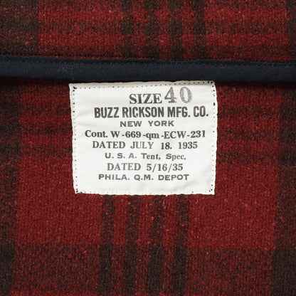 BUZZ RICKSON WOOL CIVILIAN CONSERVATION CORPS JACKET - RED PLAID