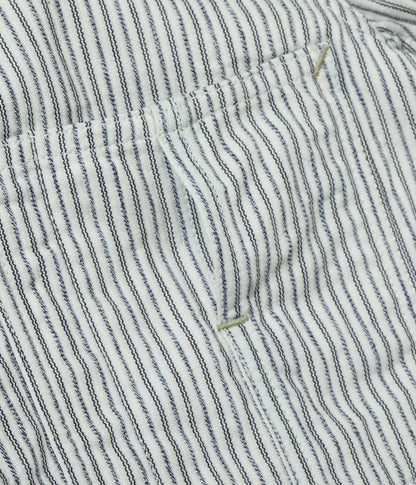 SUGAR CANE 'FICTION ROMANCE' 8oz. INDIGO STRIPE WORK COAT - OFF WHITE