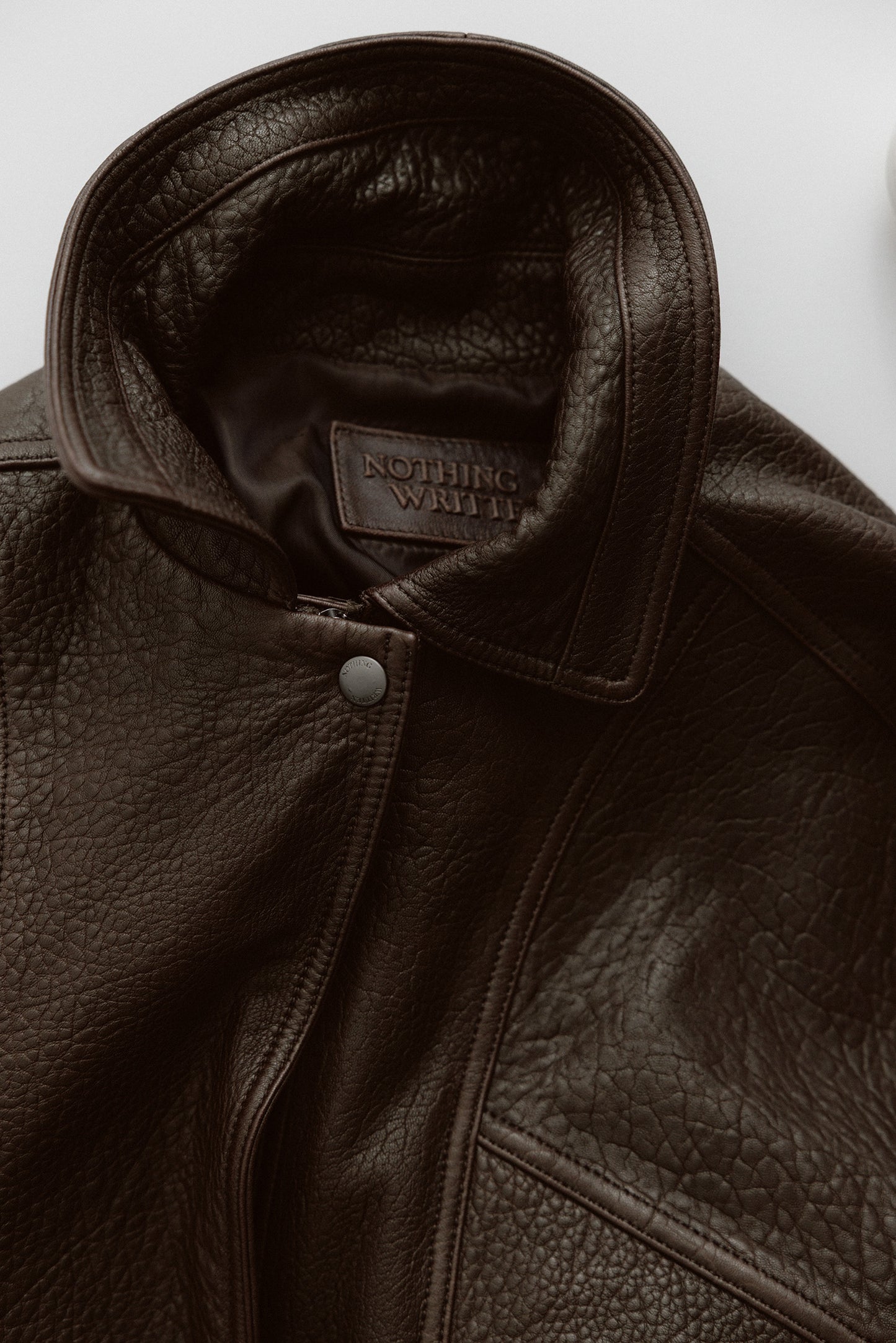 NOTHING WRITTEN LAMBSKIN BOMBER - BROWN
