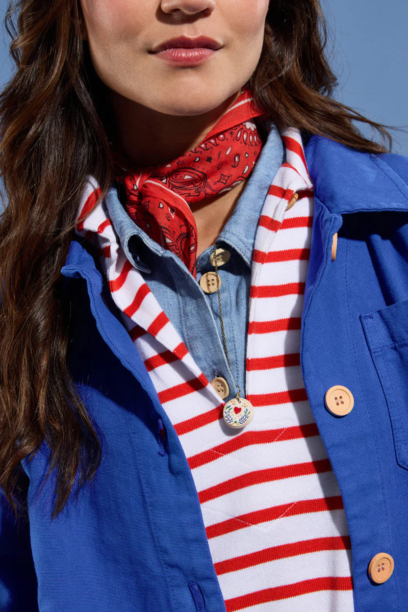 ARMOR LUX WOMEN'S FISHERMAN JACKET HERITAGE - MAZARINE MID BLUE