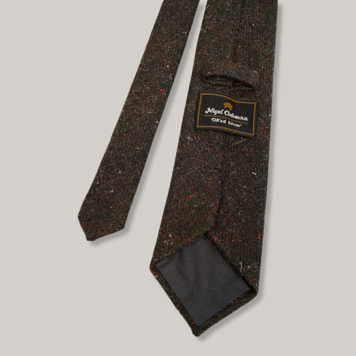 NIGEL CABOURN WIDE WORK TIE - DARK BROWN