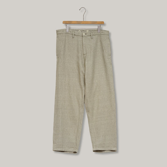 NIGEL CABOURN X OMTC WIDE LEG PANT FLECKED TWILL - ARMY