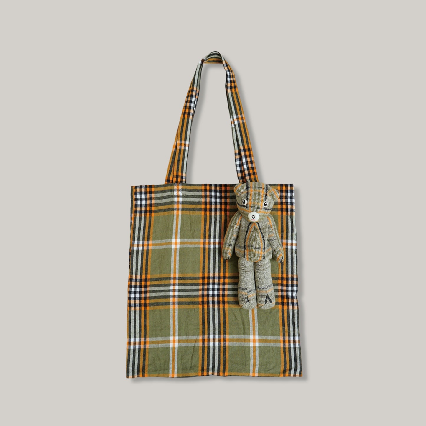 NIGEL CABOURN X OMTC FLECKED TWILL BEAR TOTE - ARMY