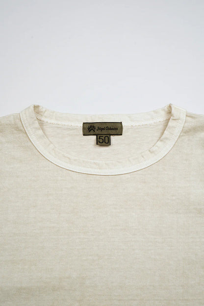 NIGEL CABOURN MAINLINE 7.8oz BASEBALL SHIRT - IVORY/ GREEN