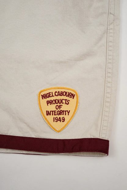 NIGEL CABOURN MAINLINE RUGGER SHORT - PIGMENT FADE - IVORY