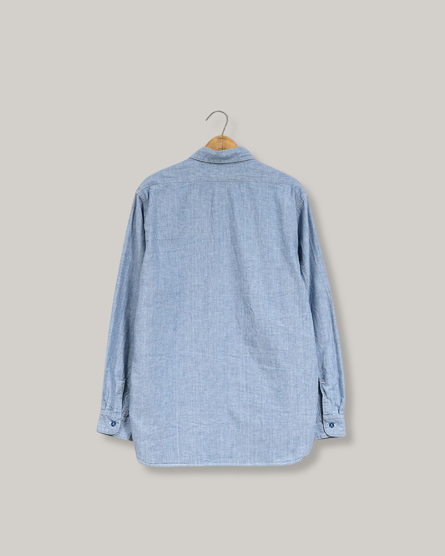 NIGEL CABOURN MAINLINE US NAVY SHIRT - HANK DYEINIG INDIGO