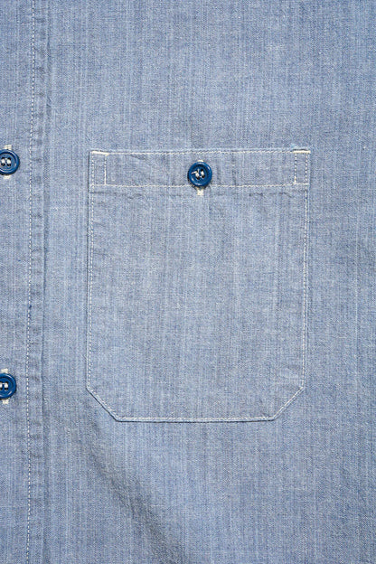 NIGEL CABOURN MAINLINE US NAVY SHIRT - HANK DYEINIG INDIGO