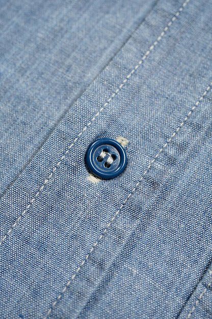 NIGEL CABOURN MAINLINE US NAVY SHIRT - HANK DYEINIG INDIGO