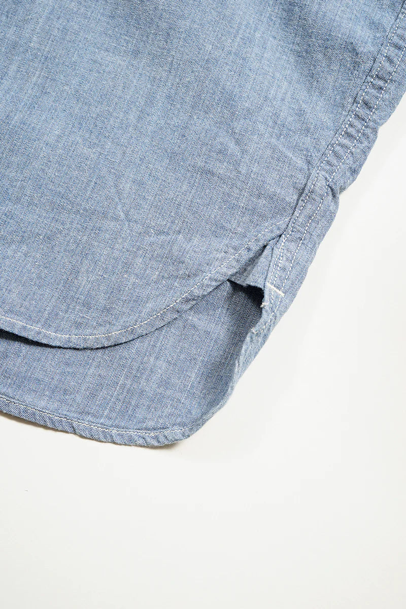 NIGEL CABOURN MAINLINE US NAVY SHIRT - HANK DYEINIG INDIGO