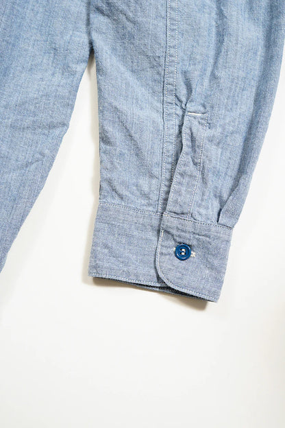 NIGEL CABOURN MAINLINE US NAVY SHIRT - HANK DYEINIG INDIGO