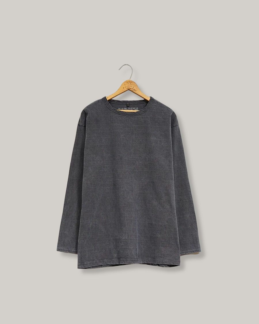 NIGEL CABOURN MAINLINE 40's USMC LONG SLEEVE PIGMENT TEE - DARK NAVY