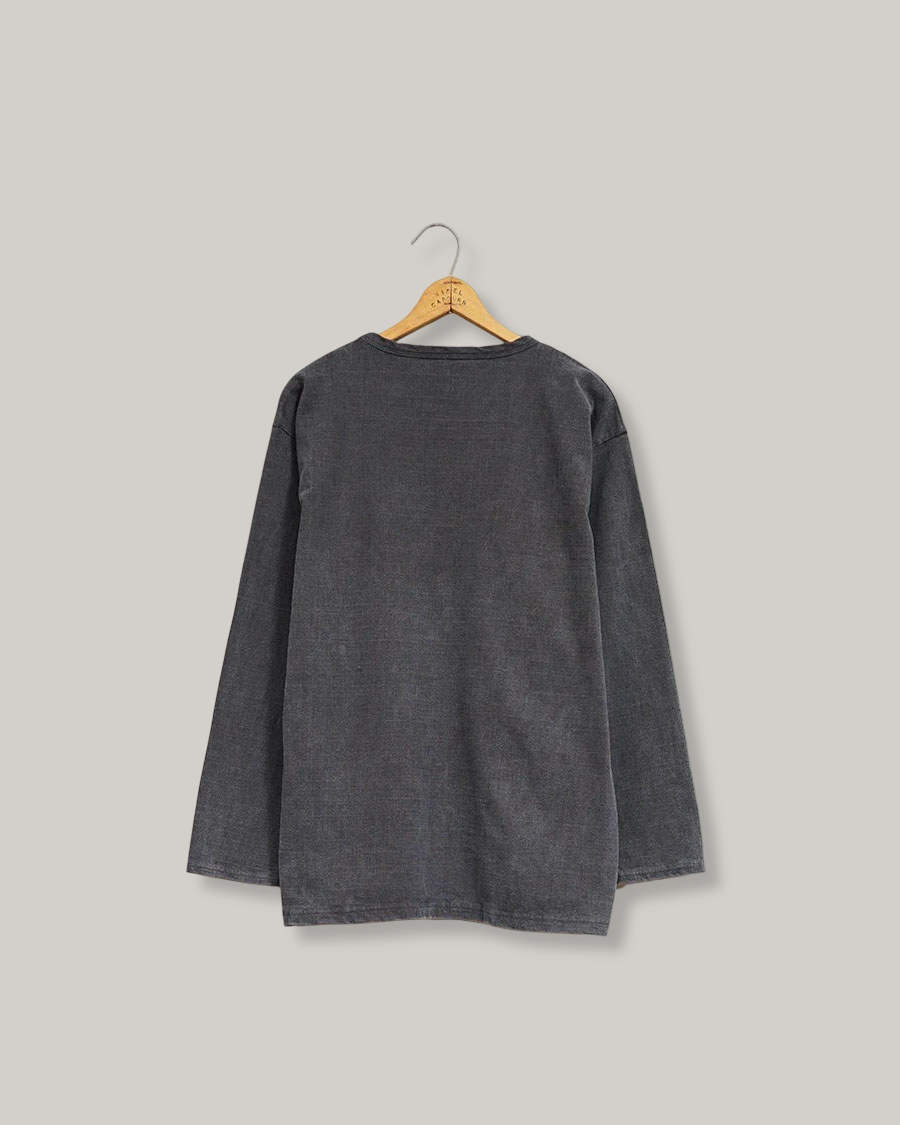 NIGEL CABOURN MAINLINE 40's USMC LONG SLEEVE PIGMENT TEE - DARK NAVY