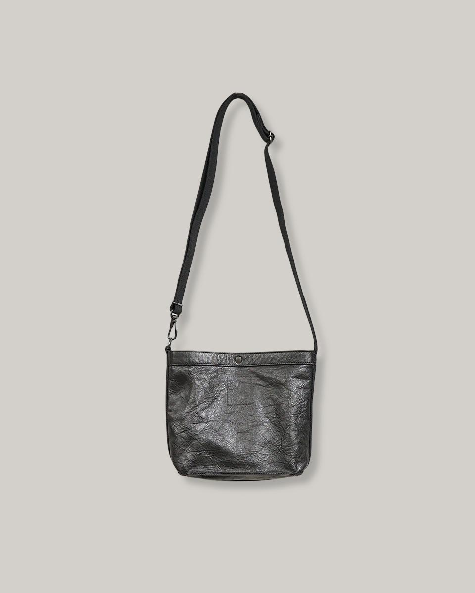 NIGEL CABOURN MAGAZINE BAG TEACORE LEATHER - BLACK