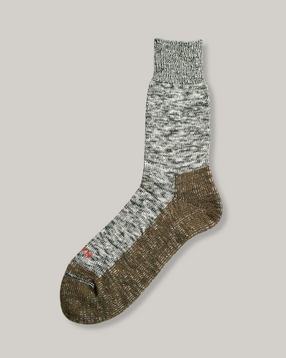 NIGEL CABOURN TWO TONE SOCKS -  DARK GREEN