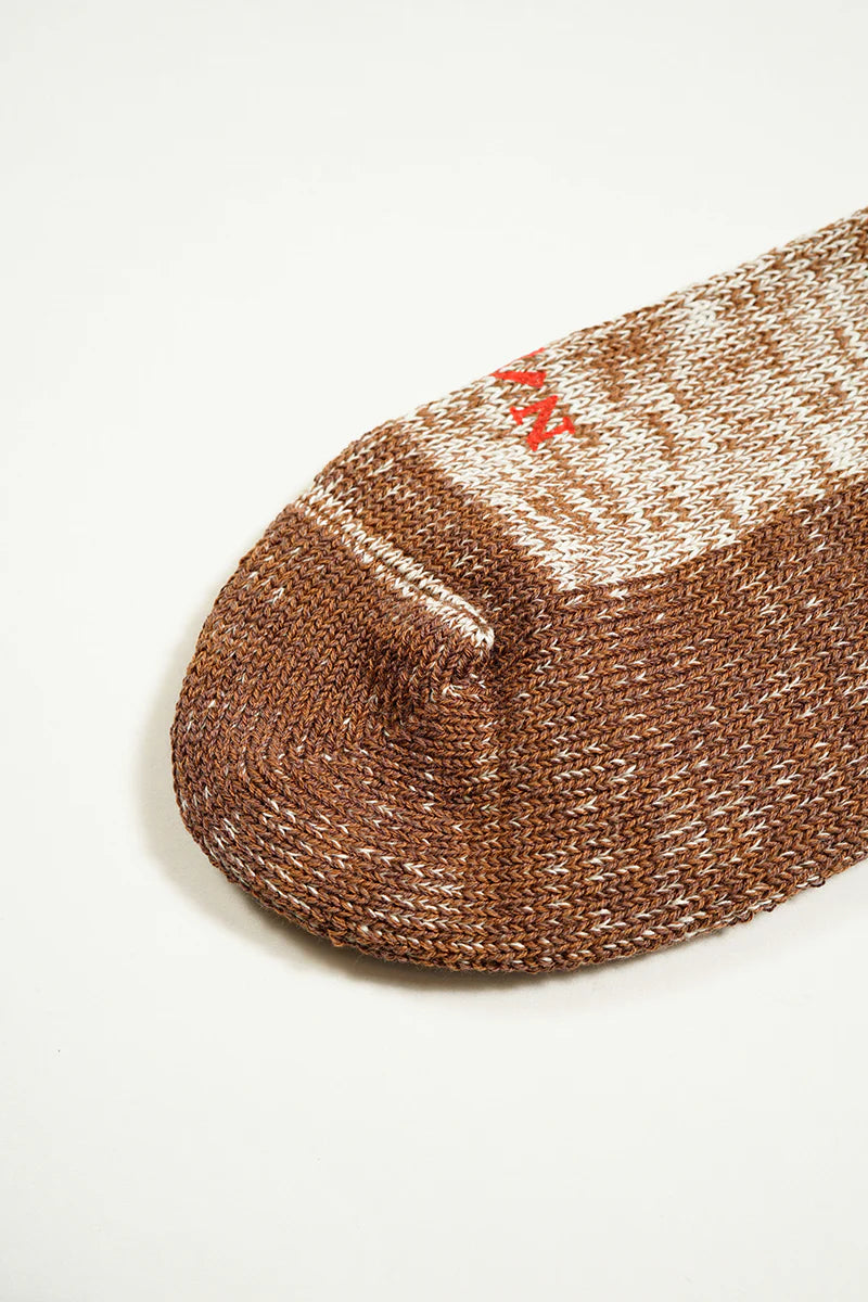 NIGEL CABOURN TWO TONE SOCKS -  DARK BROWN