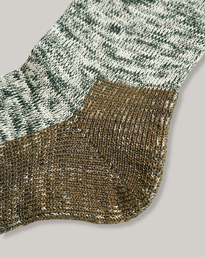 NIGEL CABOURN TWO TONE SOCKS -  DARK GREEN