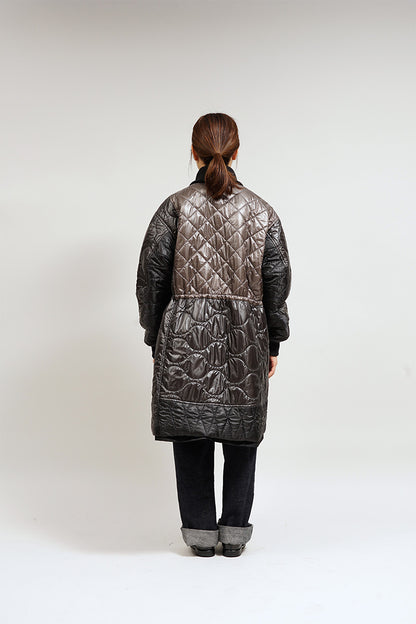NIGEL CABOURN MAINLINE WOMENS MODIFIED REVERSIBLE COAT - BLACK