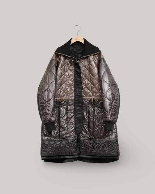 NIGEL CABOURN MAINLINE WOMENS MODIFIED REVERSIBLE COAT - BLACK